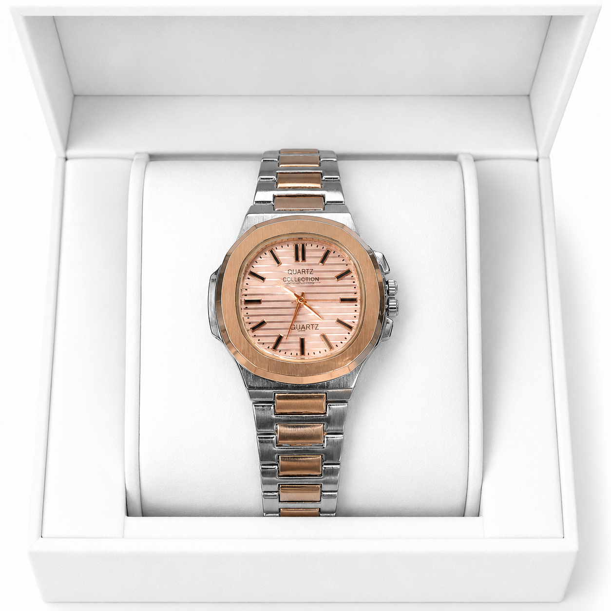 Men’s Square Quartz Stainless Steel Watch